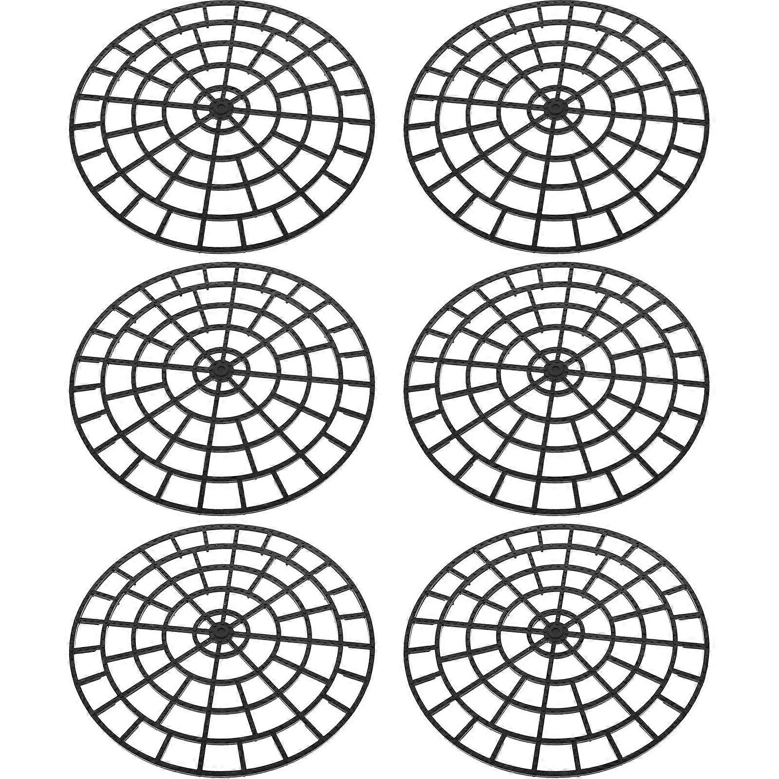 Plant Risers Plastic Flowerpot Bottom Mat for Pot Elevation 12 Pieces Black