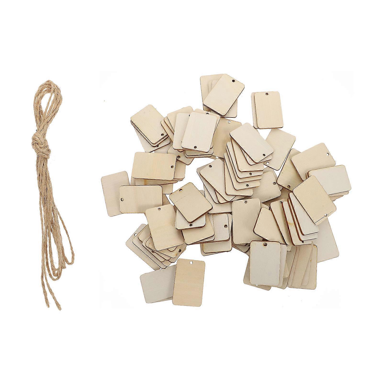 Wood Slices DIY Graffiti Rectangular Wooden Slices for Hanging Decor 2Sets