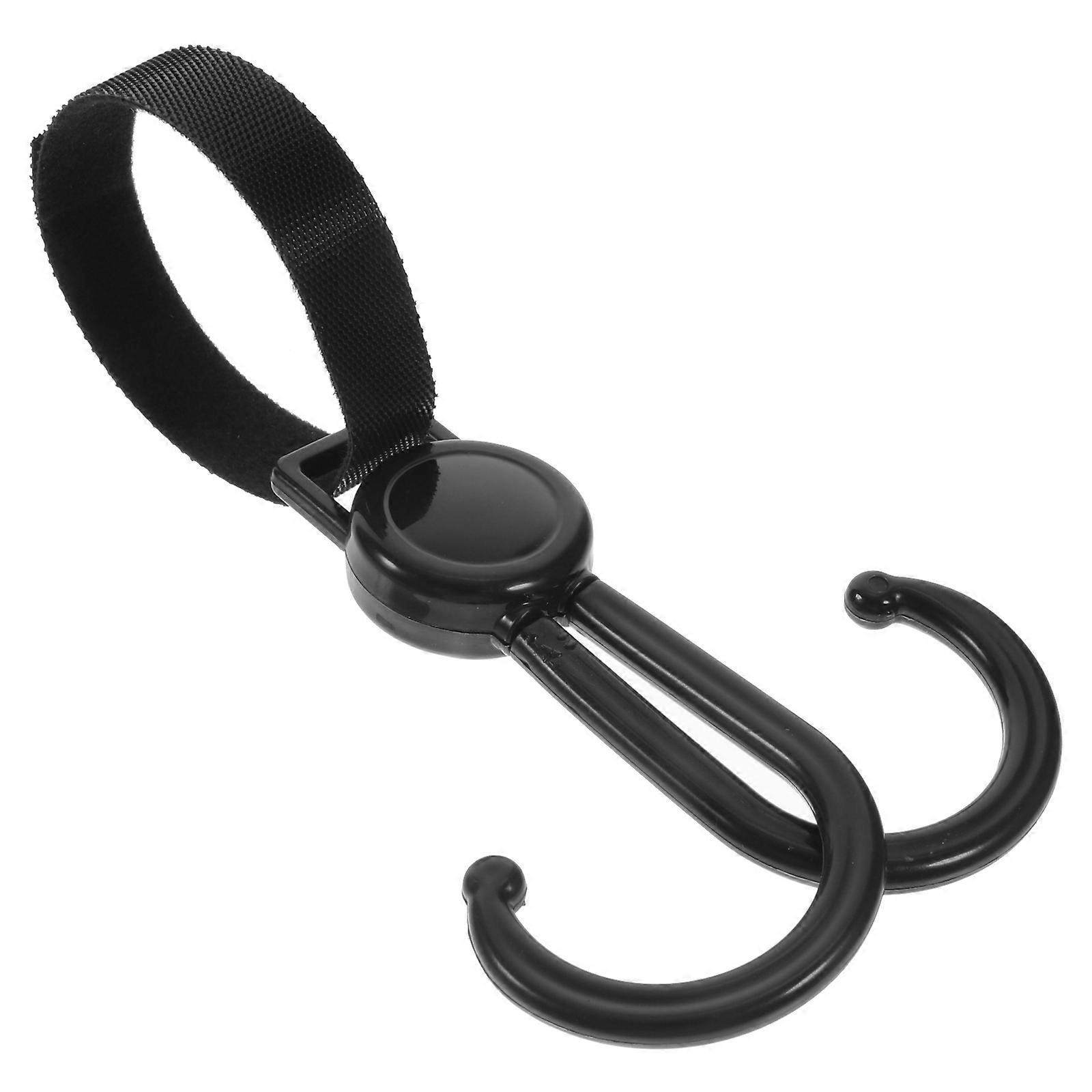 Convenient Stroller Hook 5Pcs Durable Hanger For Shopping Carts, Black Rectangular Design For Parents To Carry Daily Items Outdoors