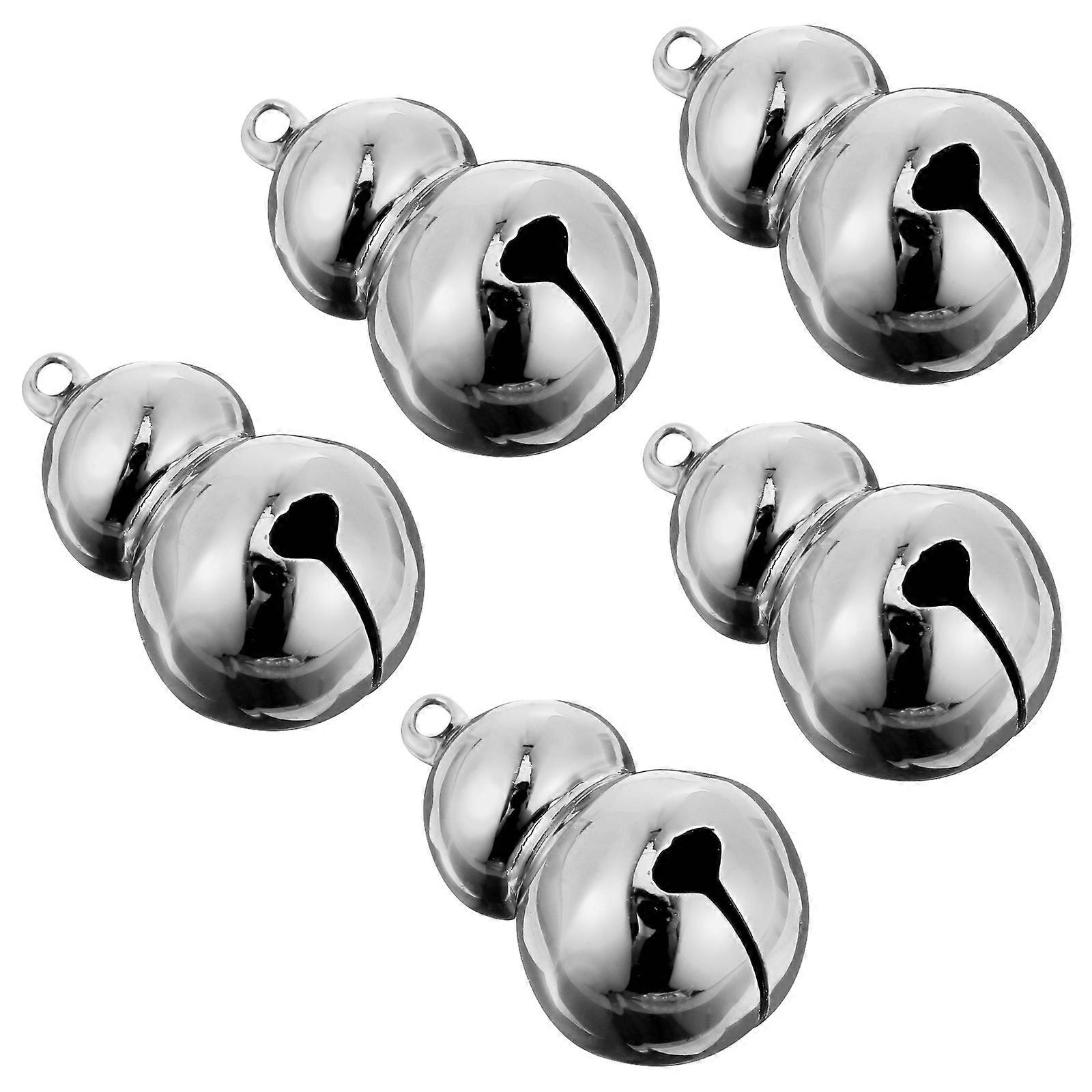 Silver Color Pet Bells for Decoration Gourd Shape 10Pcs Pack