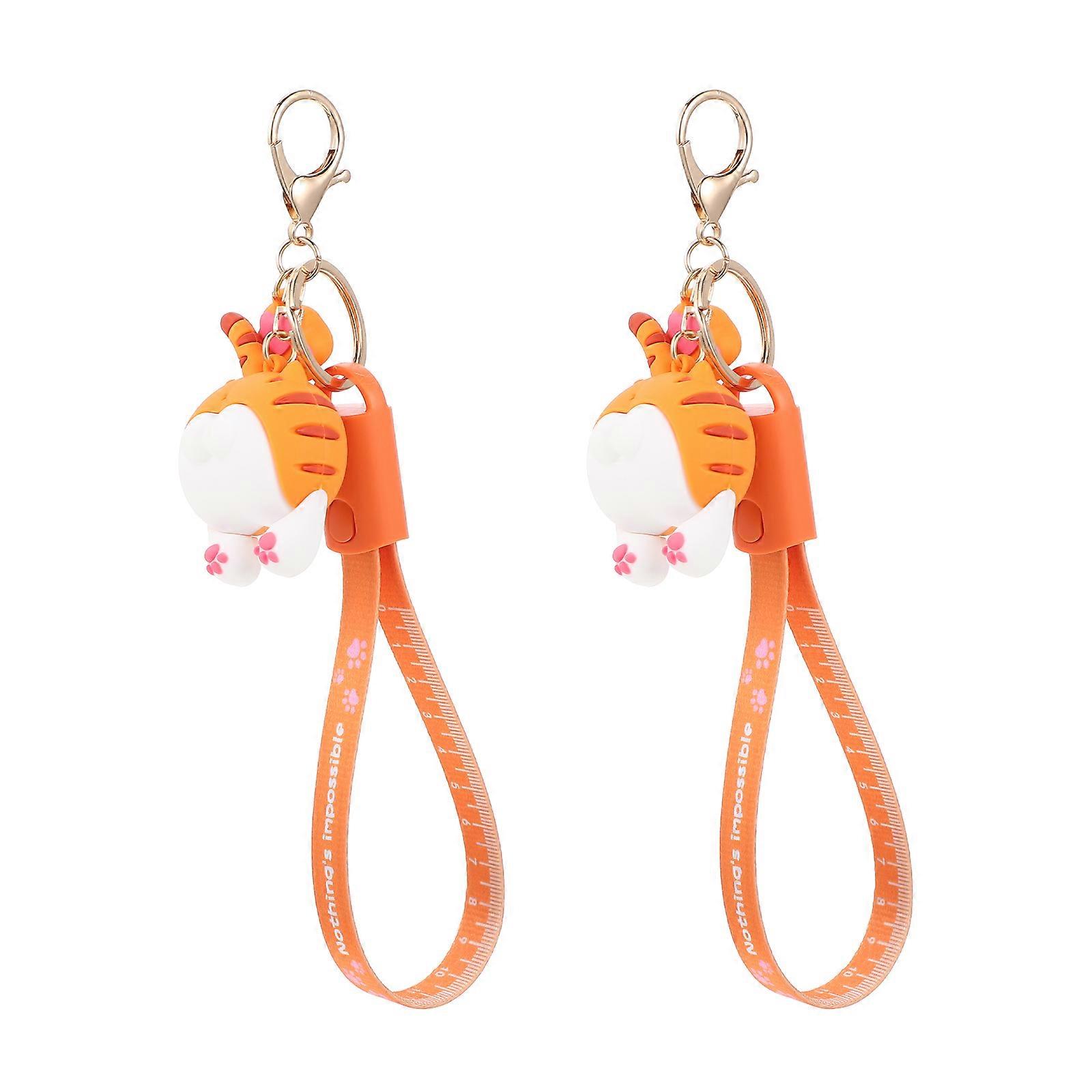 Phone Charging Key Chain Cable Flexible Charging Cord 4Pcs Set