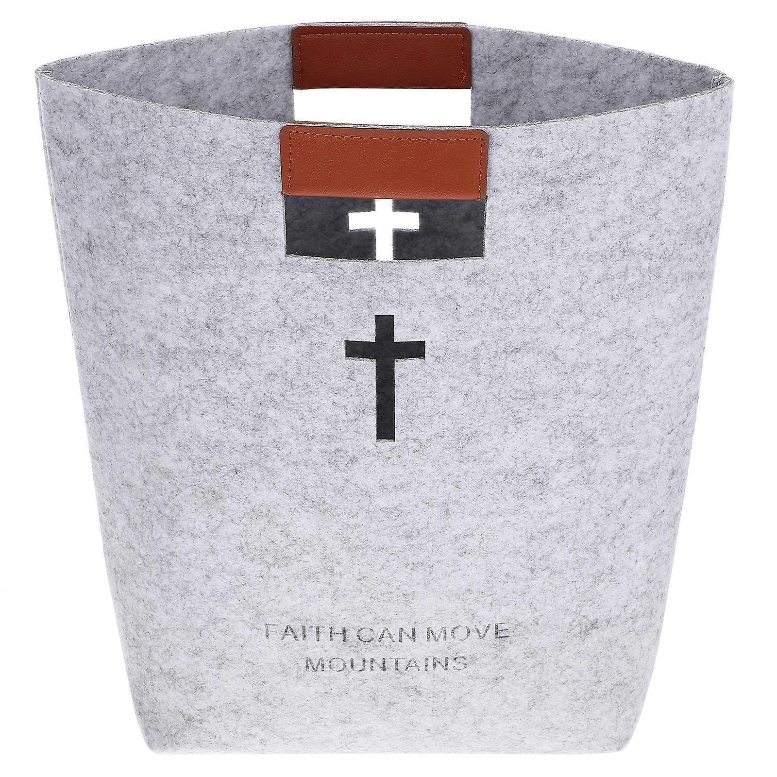 Rectangular Bible Bag Felt Grocery Bag Ideal For Traveling And Shopping Light Grey Color 2Pcs