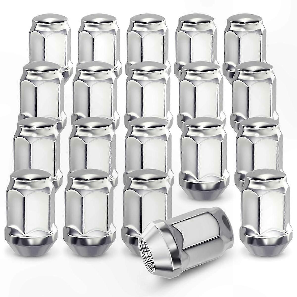 20-Pack 1/2in-20 Closed End Raised Wheel Lug Nuts Compatible with Multiple Vehicles