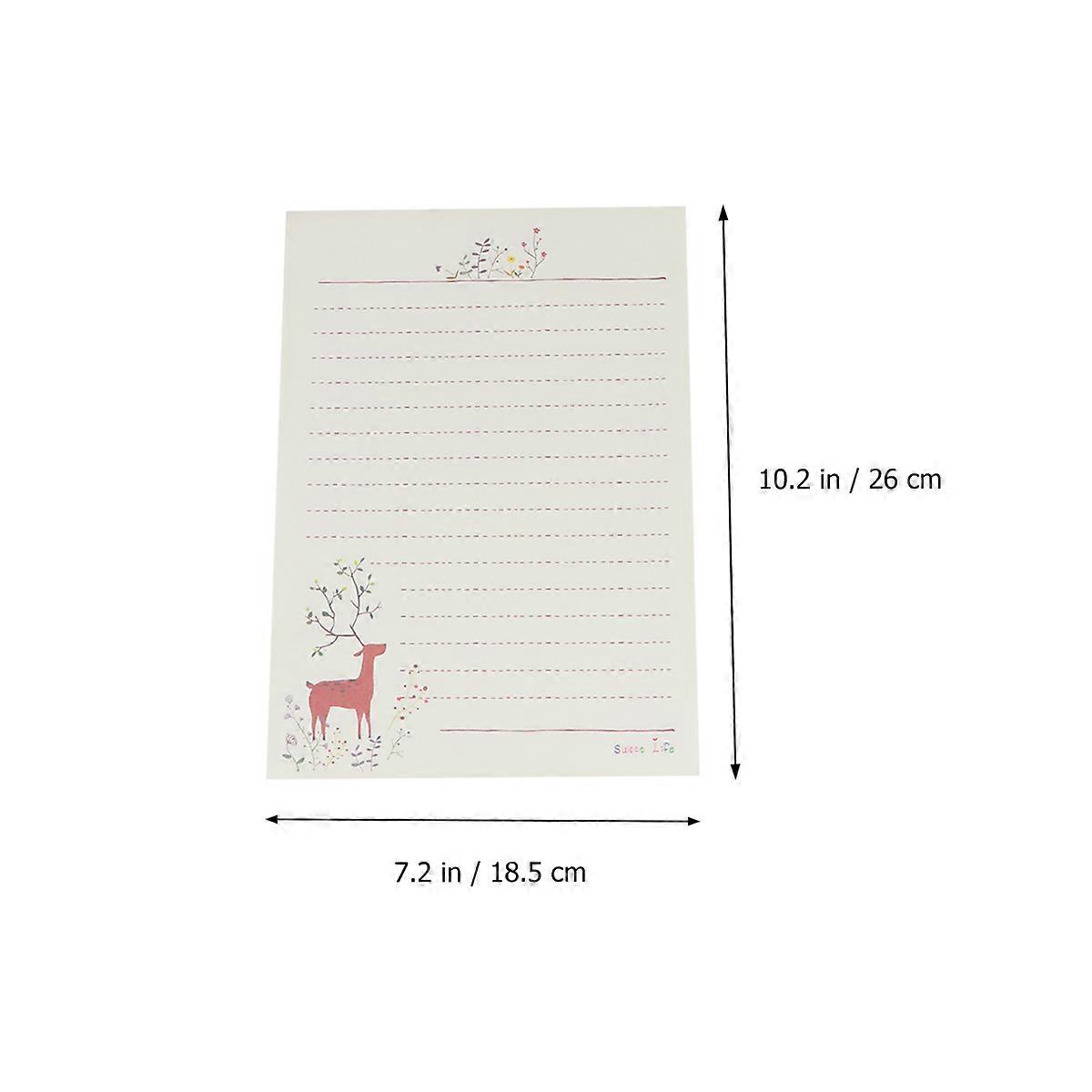 Deer Pattern Writing Paper 50 Sheets Simple And Old Style Romantic Stationery 26x18.5cm Letter Writing