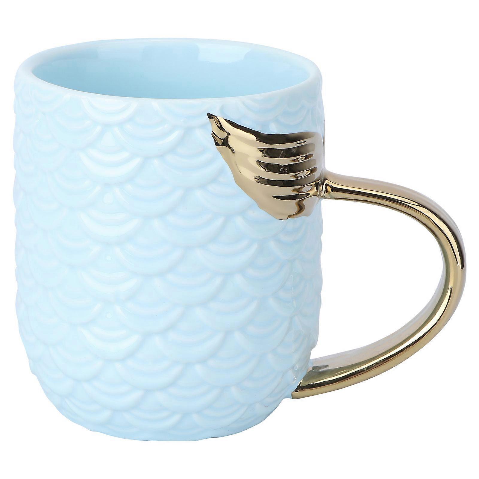 Mermaid Mug Sky-Blue Ceramic Coffee Mug for Drinking Use 3Pcs Pack
