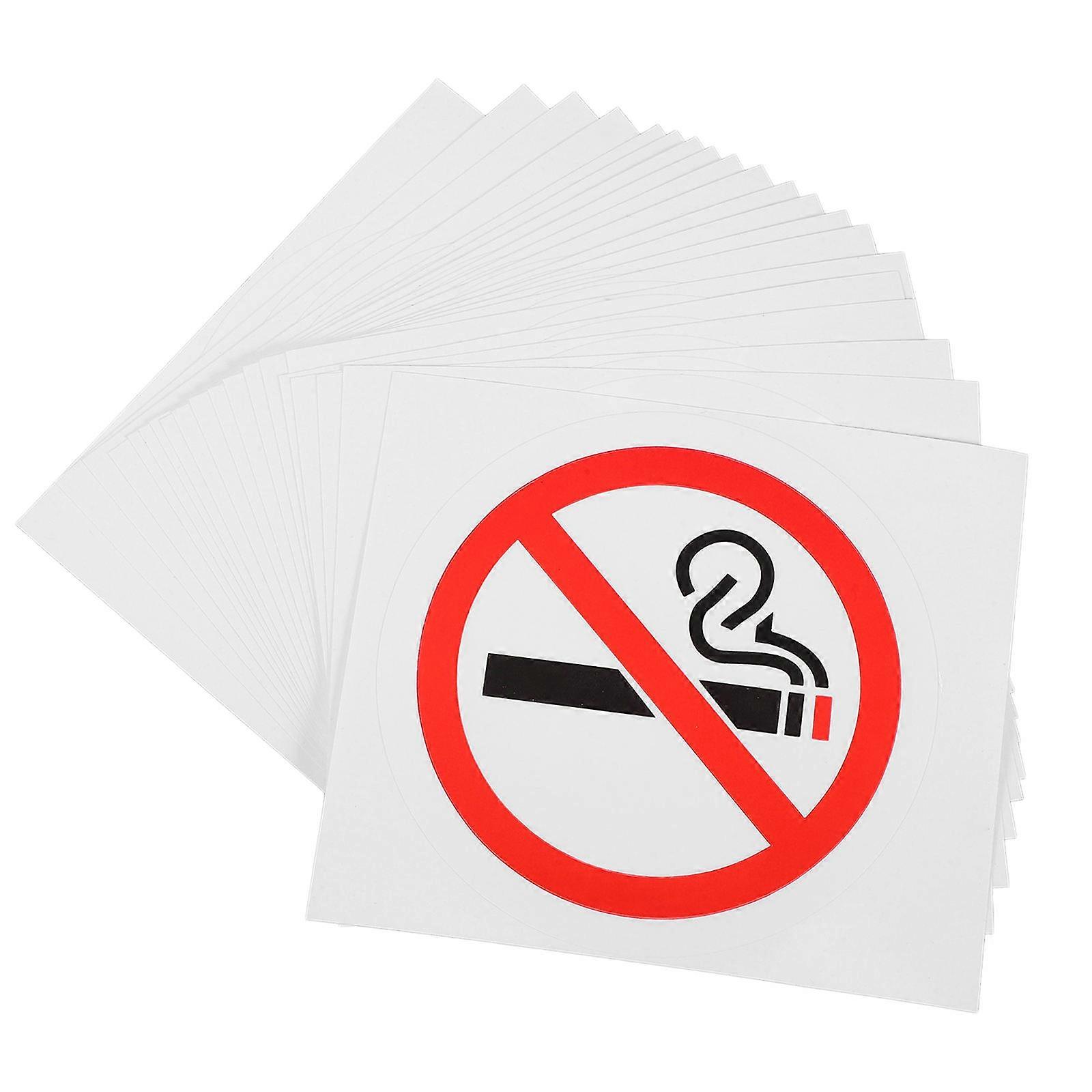 No Smoking Warning Stickers Adhesive Signs for Reminder Use 60Pcs White