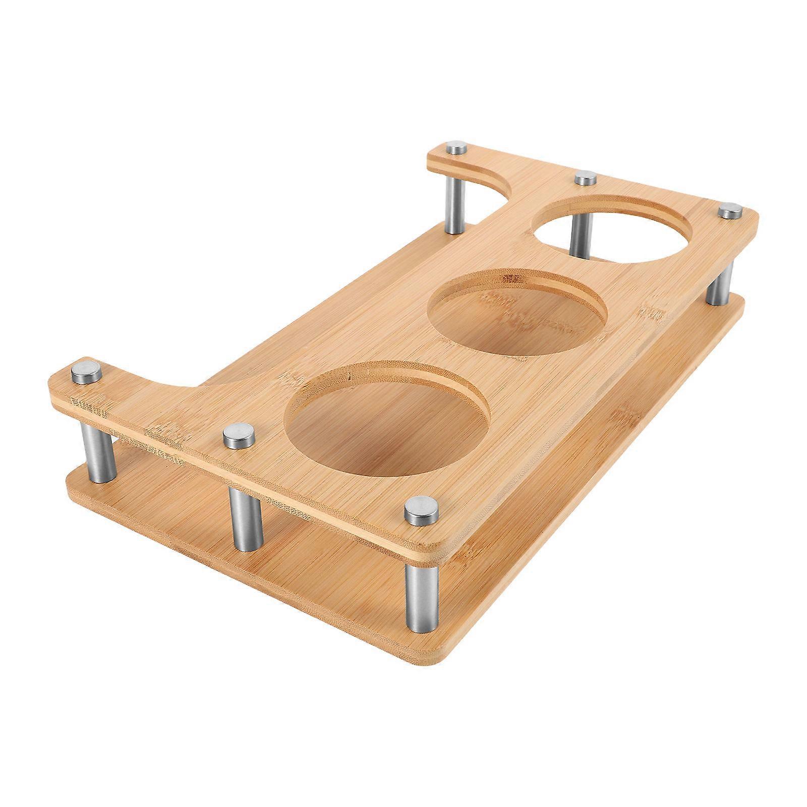 Multi Spice Container 2Pcs Kitchen Organizer For Efficient Storage Of Salt Oil And Vinegar Bottles With Elegant Beige Wood Finish