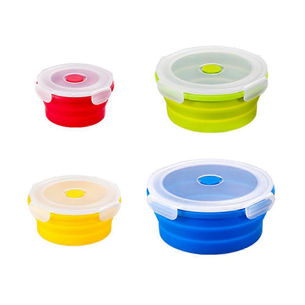 Folding Lunch Box for Food Storage 12Pcs Silicone Food Container Set Assorted Color