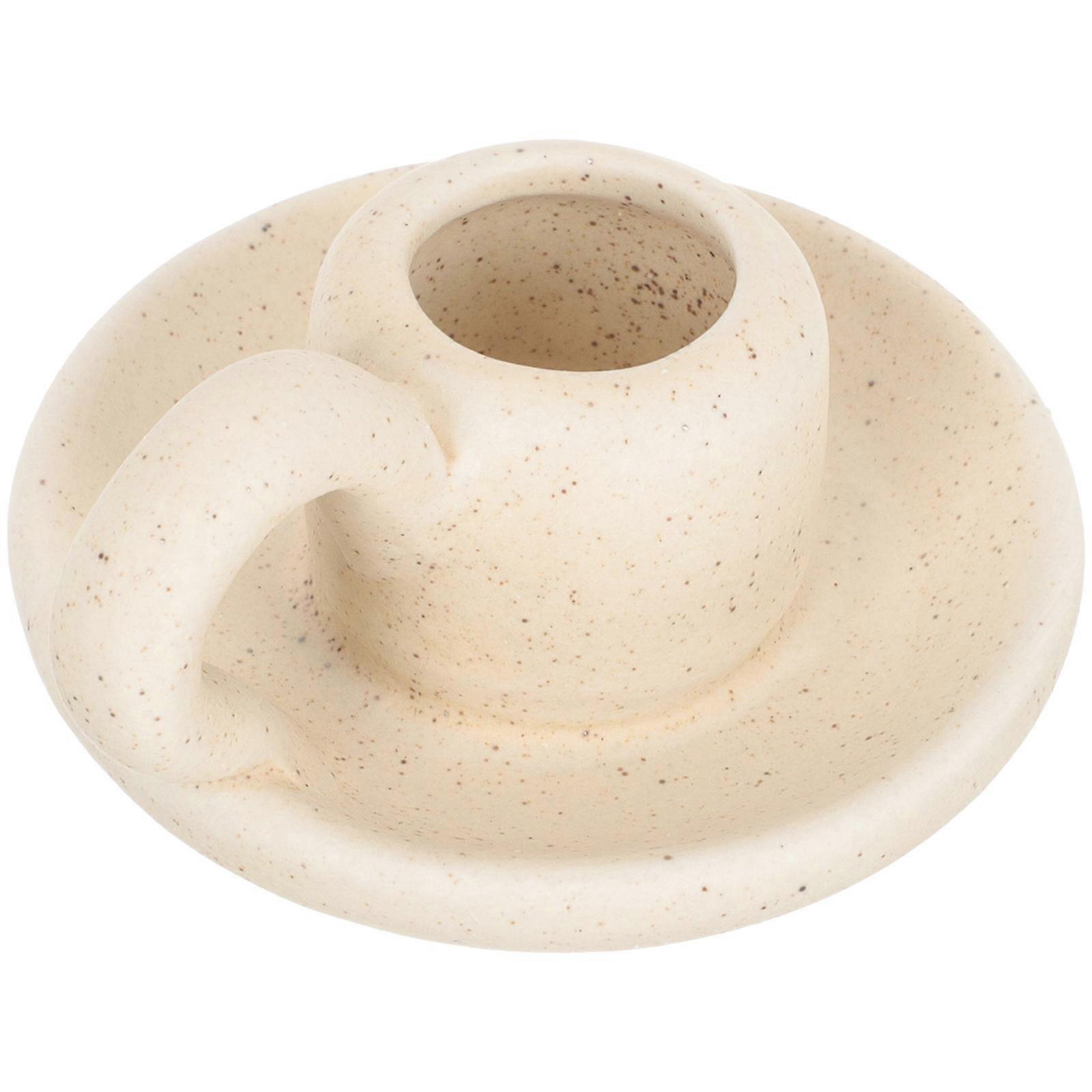 Mug Shaped Ceramic Candle Holder Decorative Candlestick for Decor 5Pcs