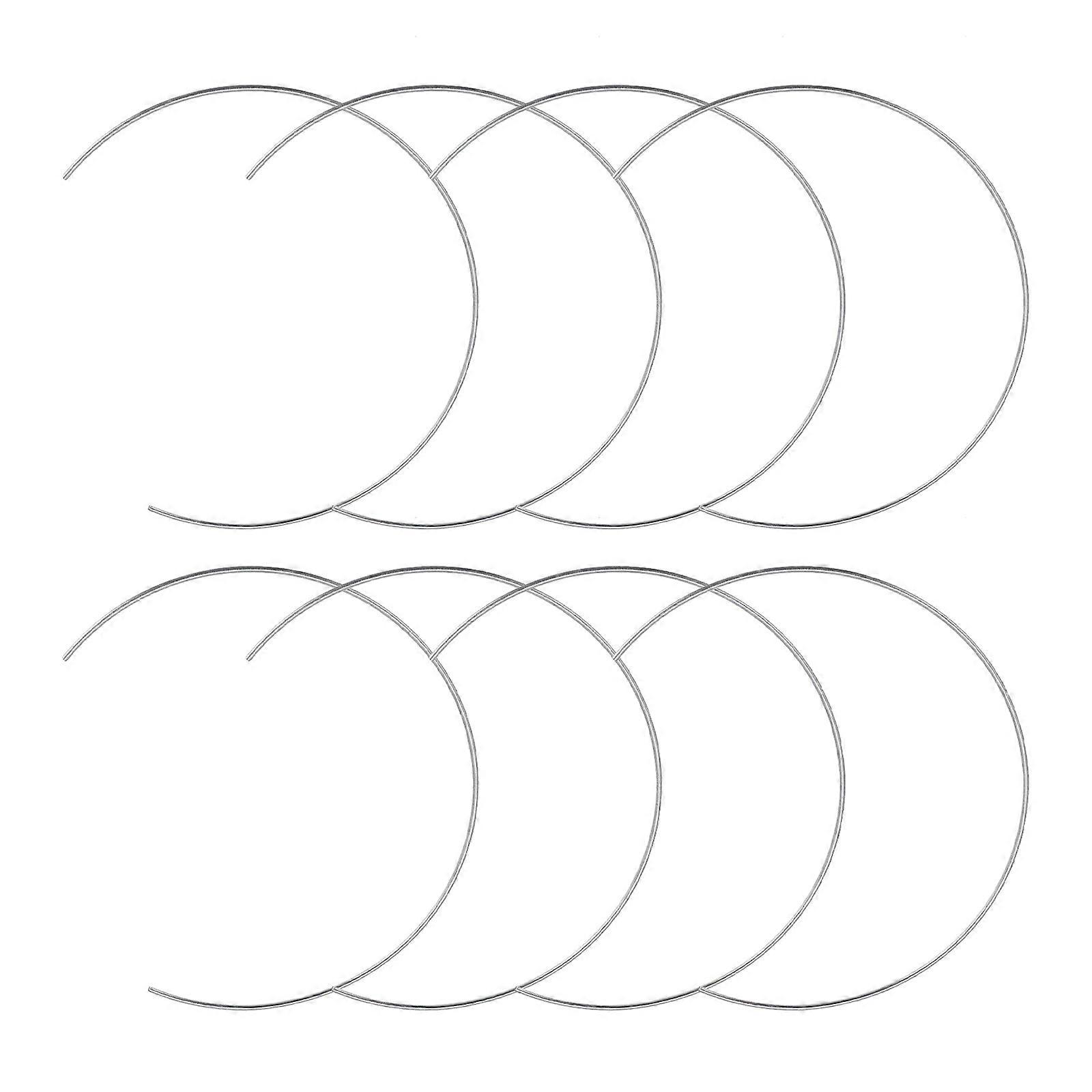 Hoop Decor Half Circle Ring For Crafting DIY Projects 20.00X16.00X0.30cm Silver 8Pcs