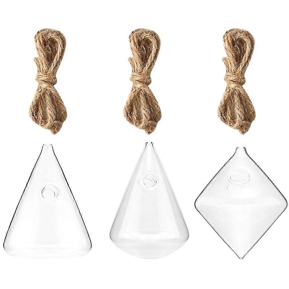 Glass Hanging Hydroponic Planter for Home Decor 4Sets