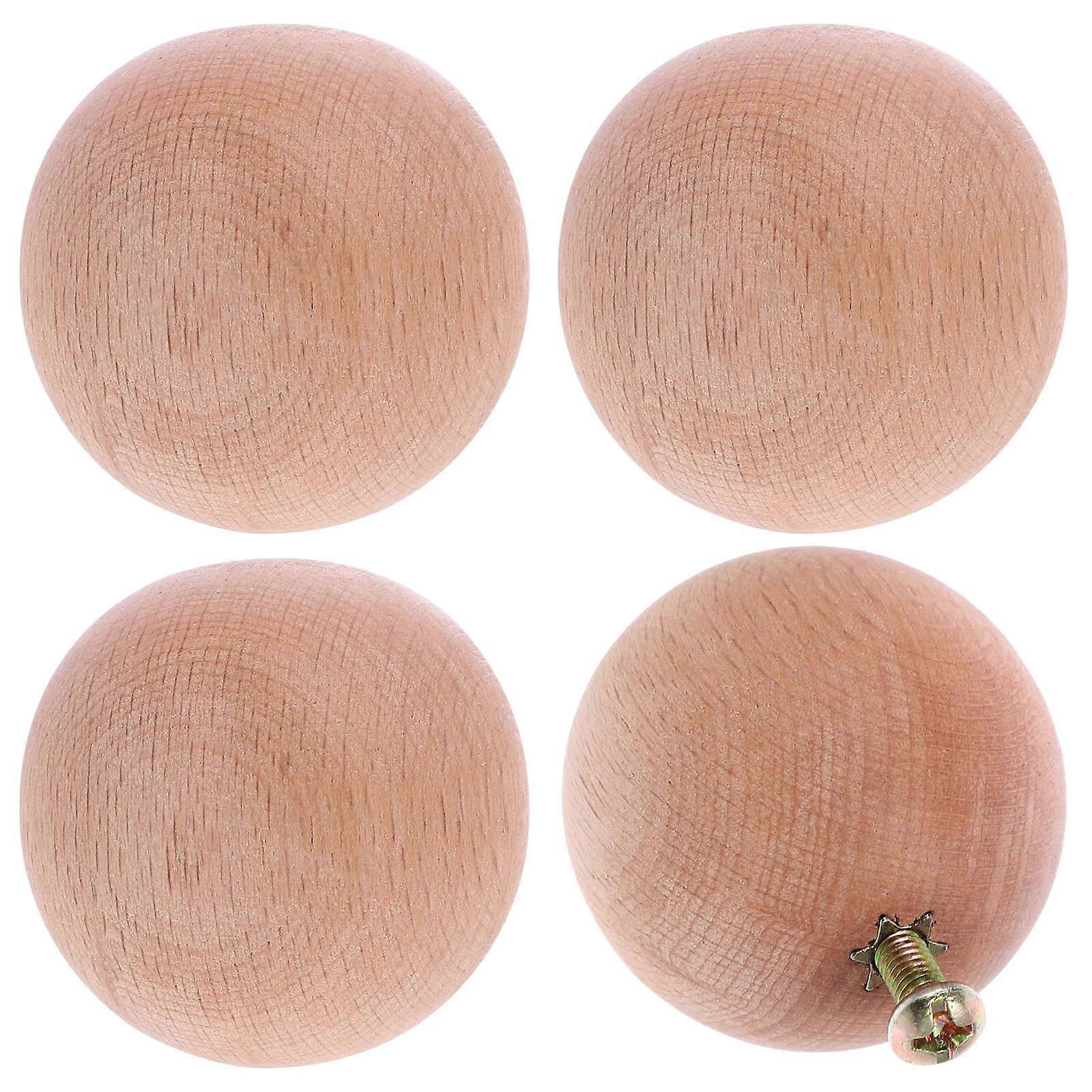 Wooden Ball Cabinet Knobs Kitchen Drawer Knobs for Simple Use 12Pcs