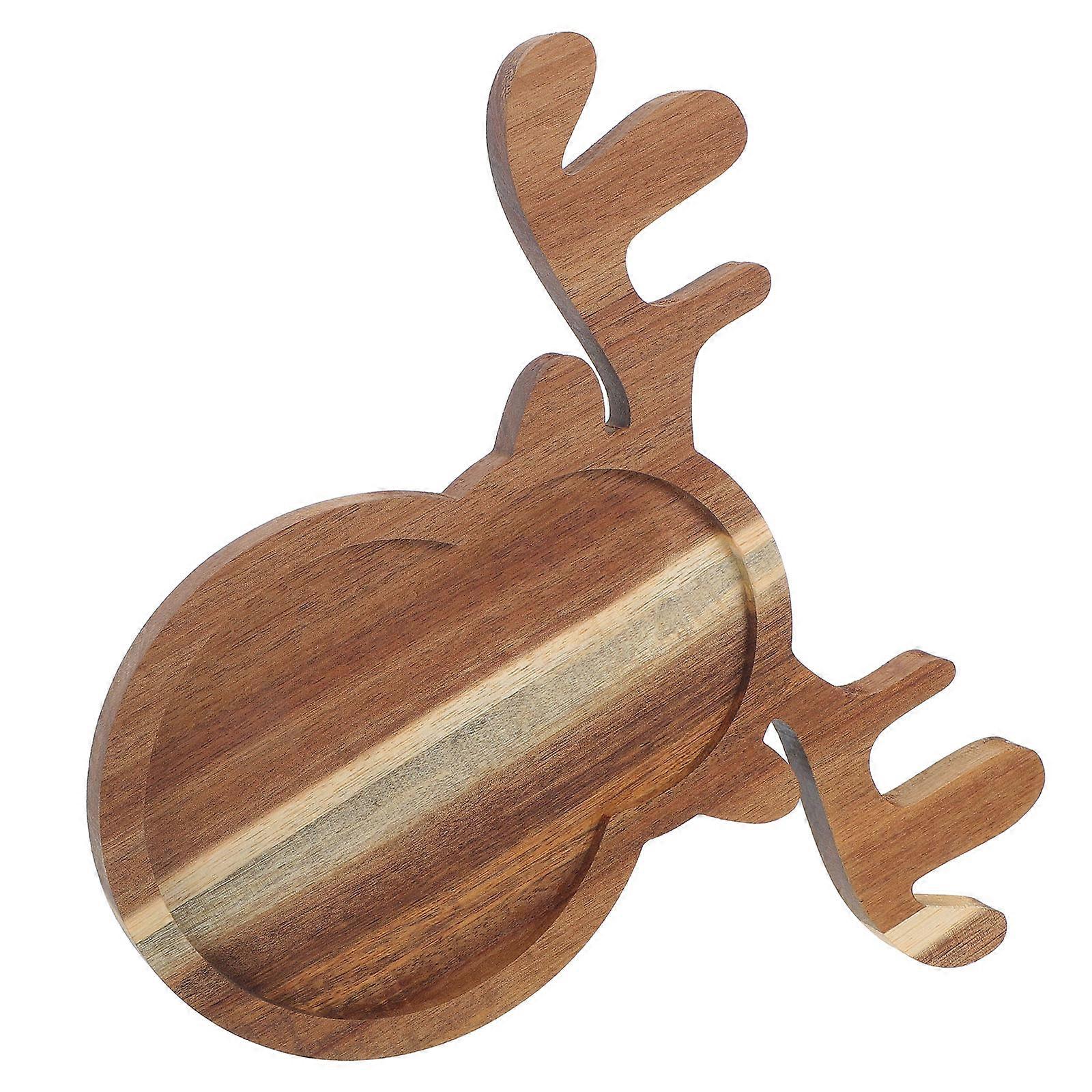 Wood Serving Platter Reindeer Serving Tray for Cheese 5Pcs Pack