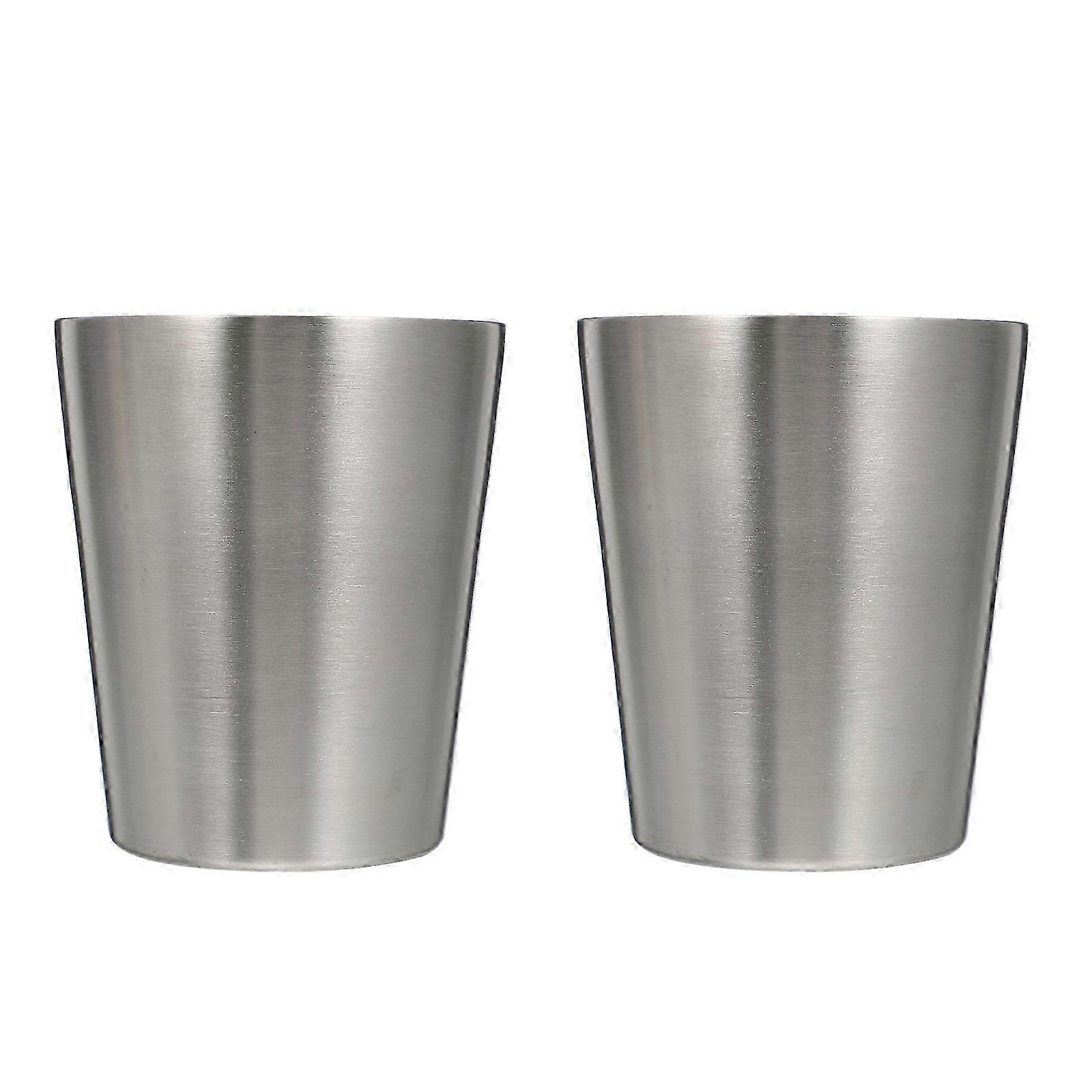 2Pcs Stainless Steel Cups, Double-layer Drinking Cups for Beer Coffee Beverages