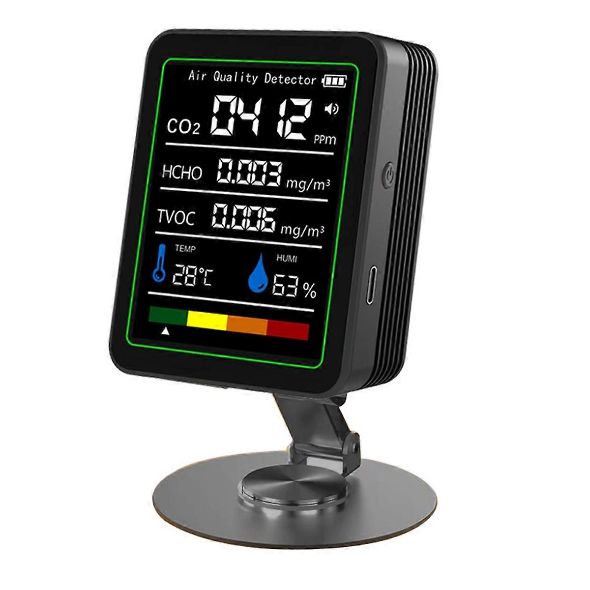 Formaldehyde Monitor Carbon Dioxide Detector TVOC Detector Black