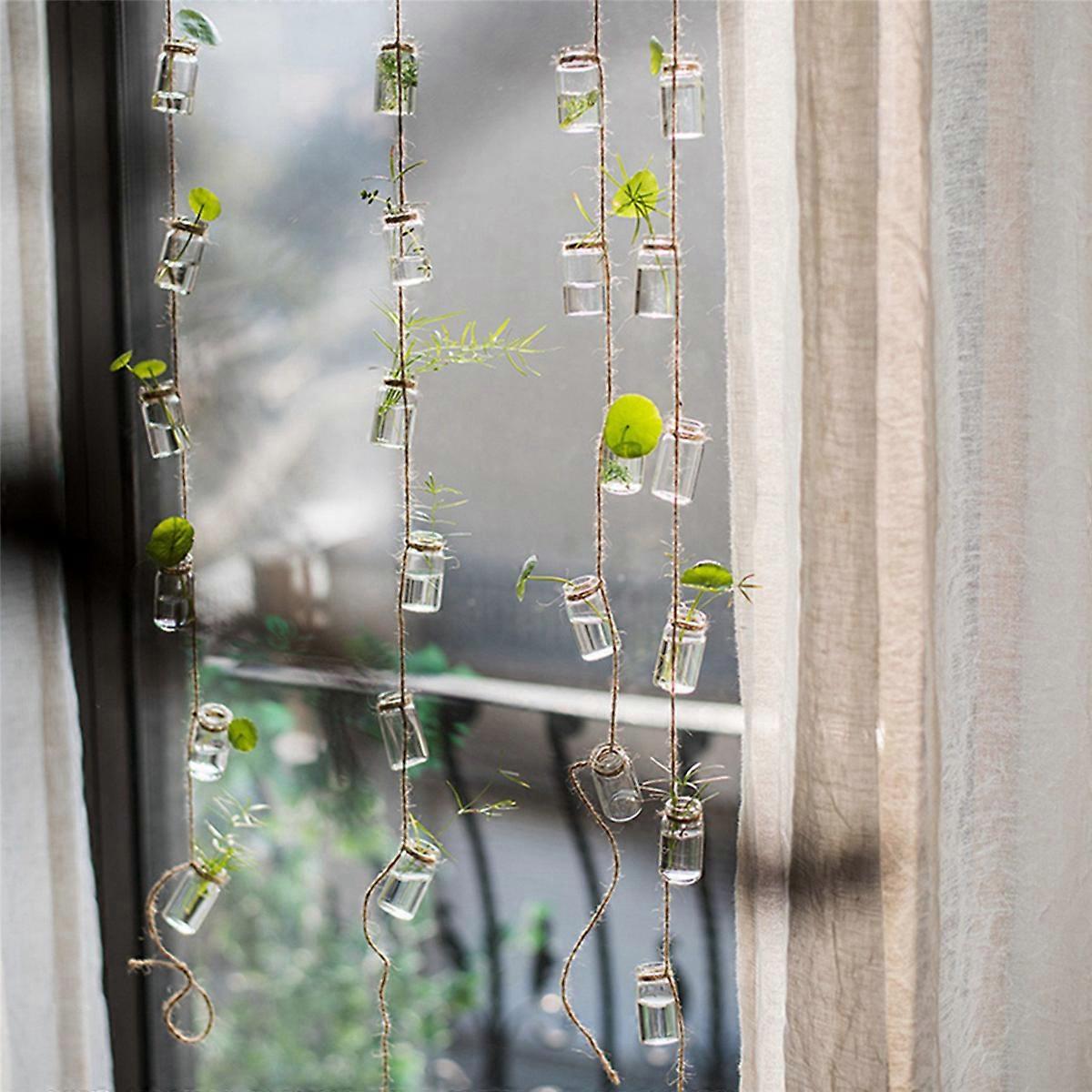 Strings Hanging Vase with Bottle Glass Bottle String Decoration Large