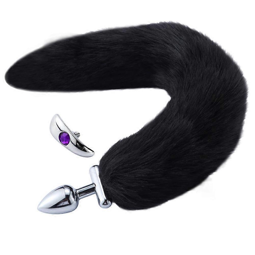 Black Shaped Artificial Fur Material For Women Use In Role Play 45x7cm 1Set