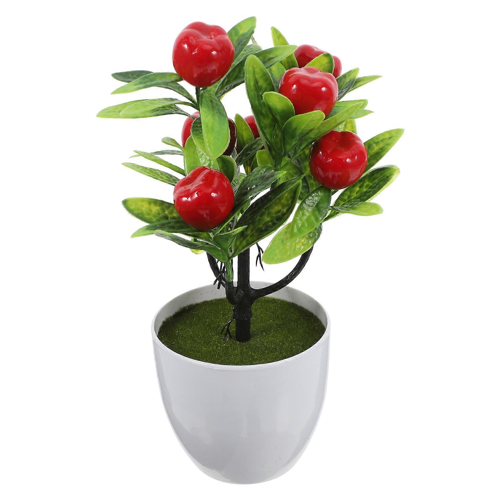 Realistic Fake Fruit Tree Ornament for Table Decor 4Pcs Artificial Plant