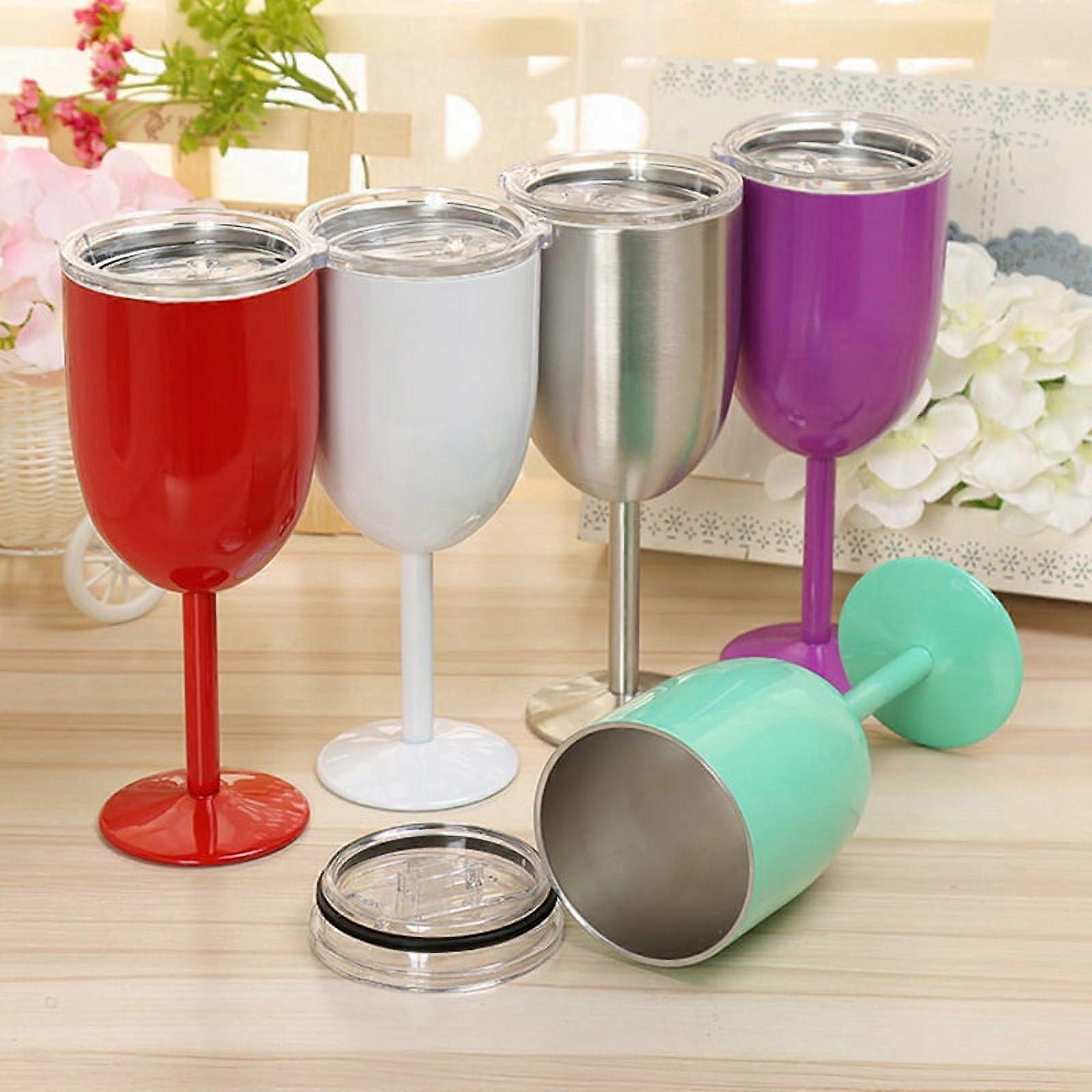 Wine Glass Stainless Steel Double Layer Goblet Color Large Capacity Tumbler Wine Cup