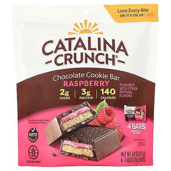 Catalina Crunch, Chocolate Cookie Bar, Raspberry , 4 Bars, 1.16 oz (33 g) Each