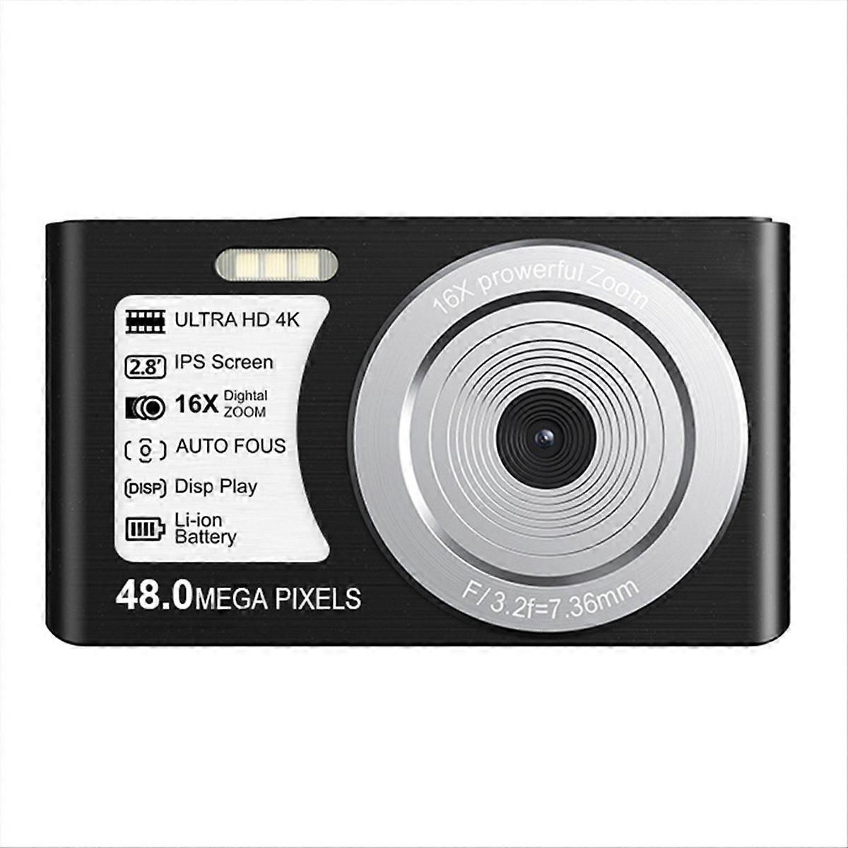 48MP 4K Mini Digital Camera 16X Zoom Autofocus Webcam B