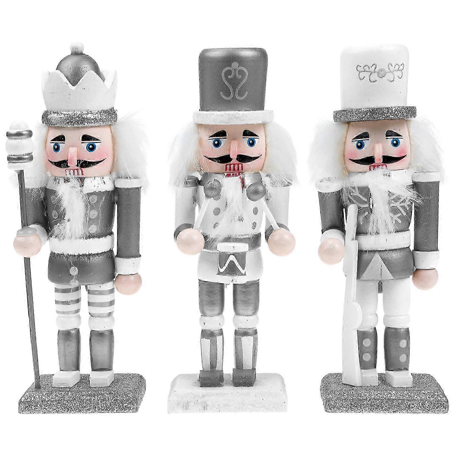 3Pcs Hanging Xmas Nutcracker Soldier Decoration Wooden Nutcracker Puppet Decor