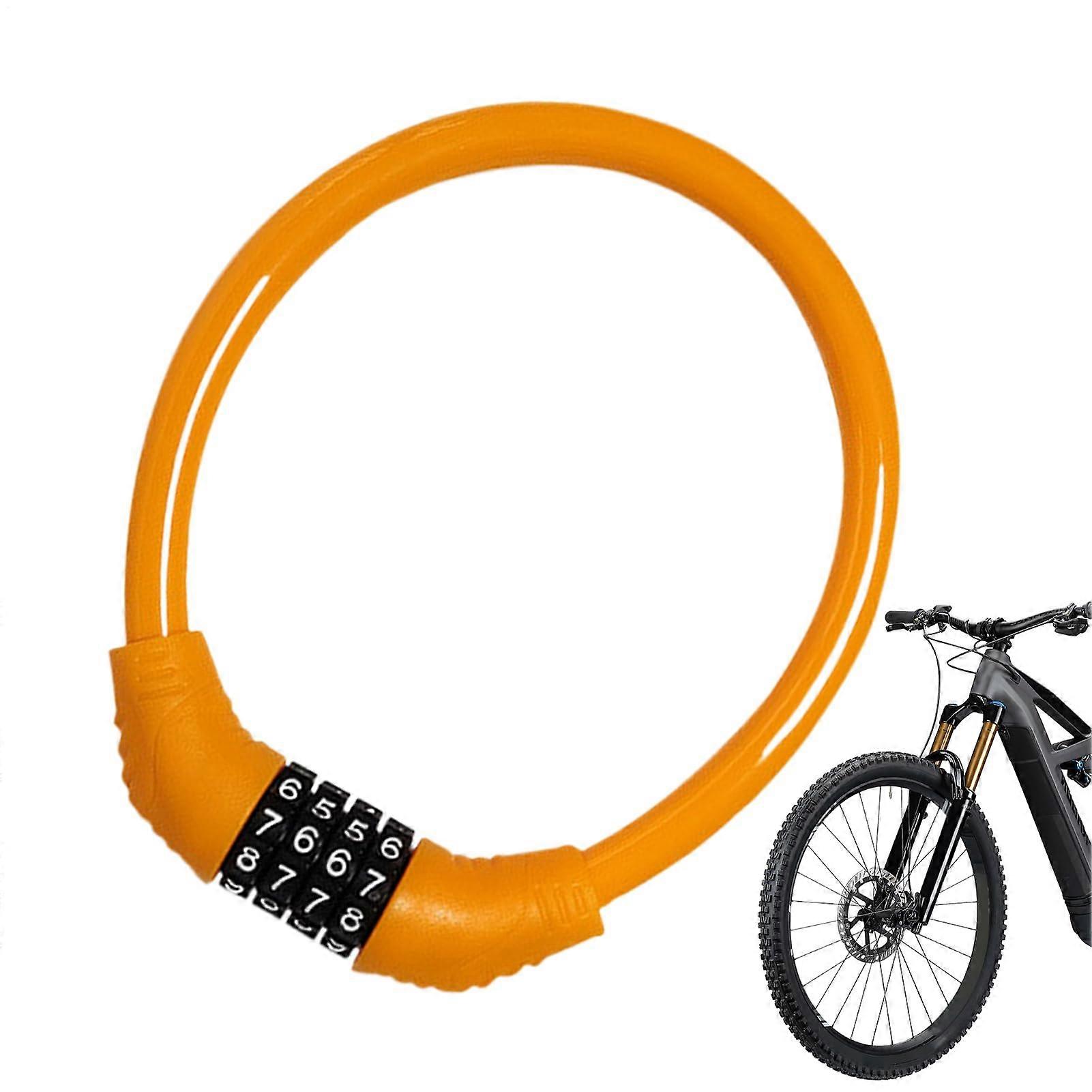 Security Lock Chain Steel Cable With 4Digit Resettable Combination Lock For Mountain Bike, Robust Construction