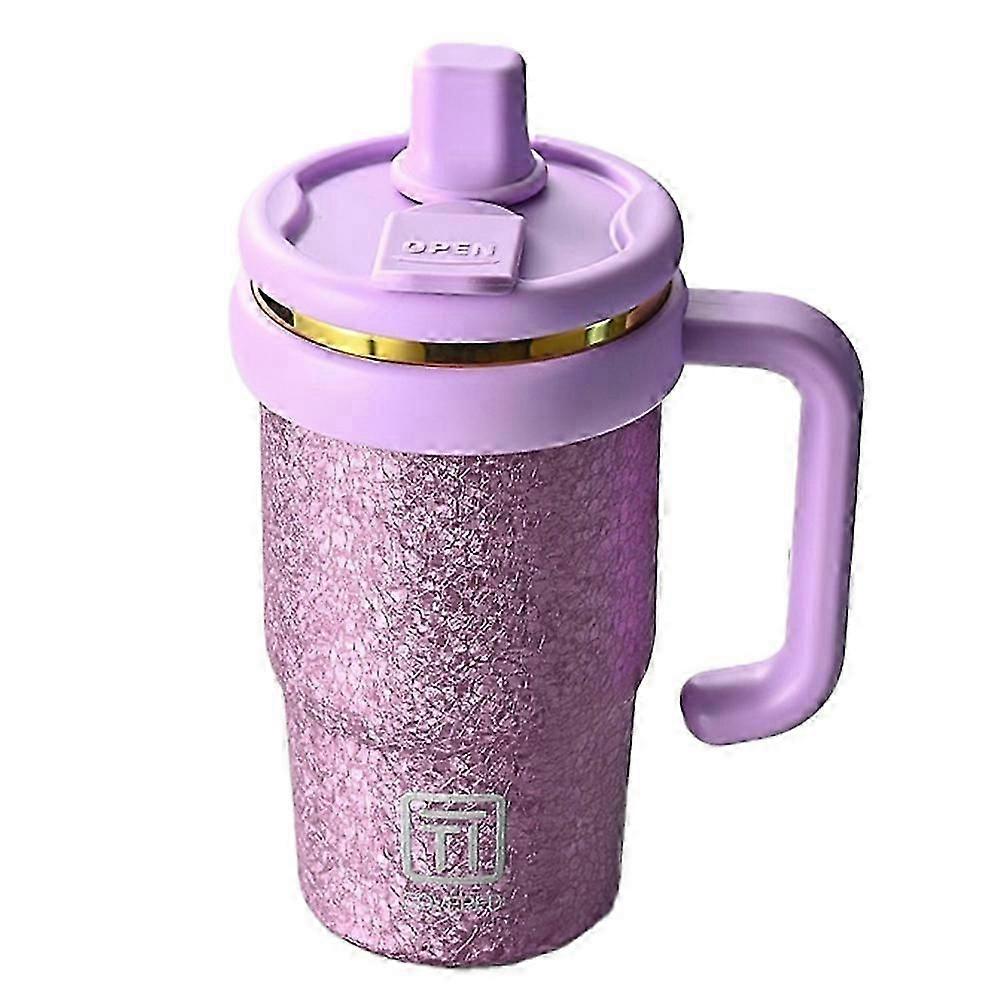 Summer Large Capacity Ice Flower Titanium Cup Double Drinking Water Cup Portable Ice Cup