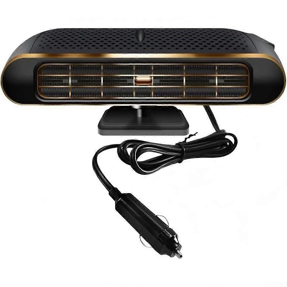 Vehicle Heater Dual Use Heating And Cooling 12V 120W Defrost And Demisting Space Saving Car Heater Black Gold