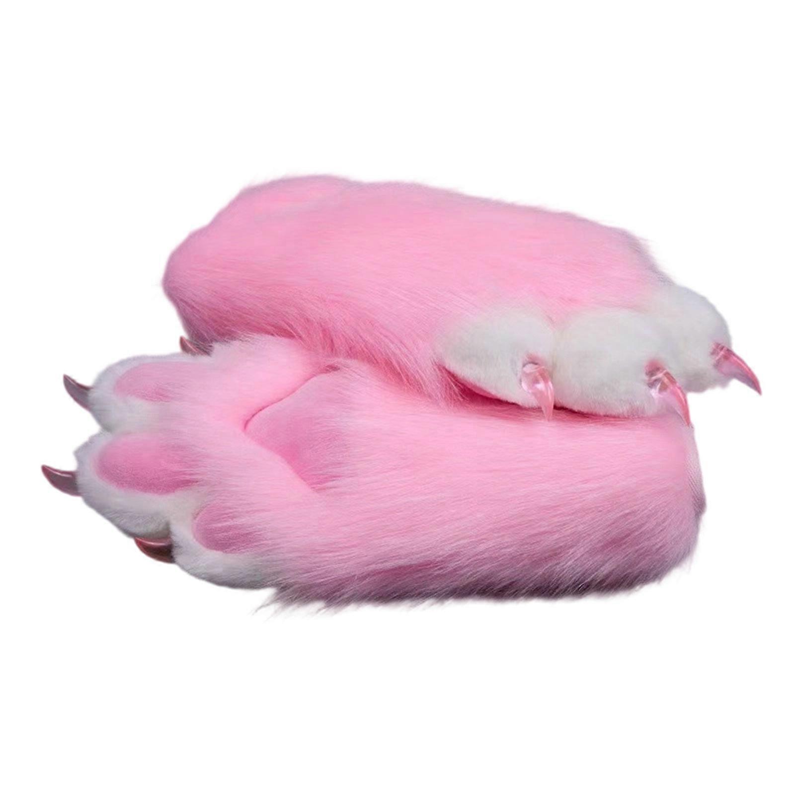 Multi Color Cosplay Nails Gloves With Realistic Animal Furry Comfortable For Conventions Parties And Festivals Multicolor