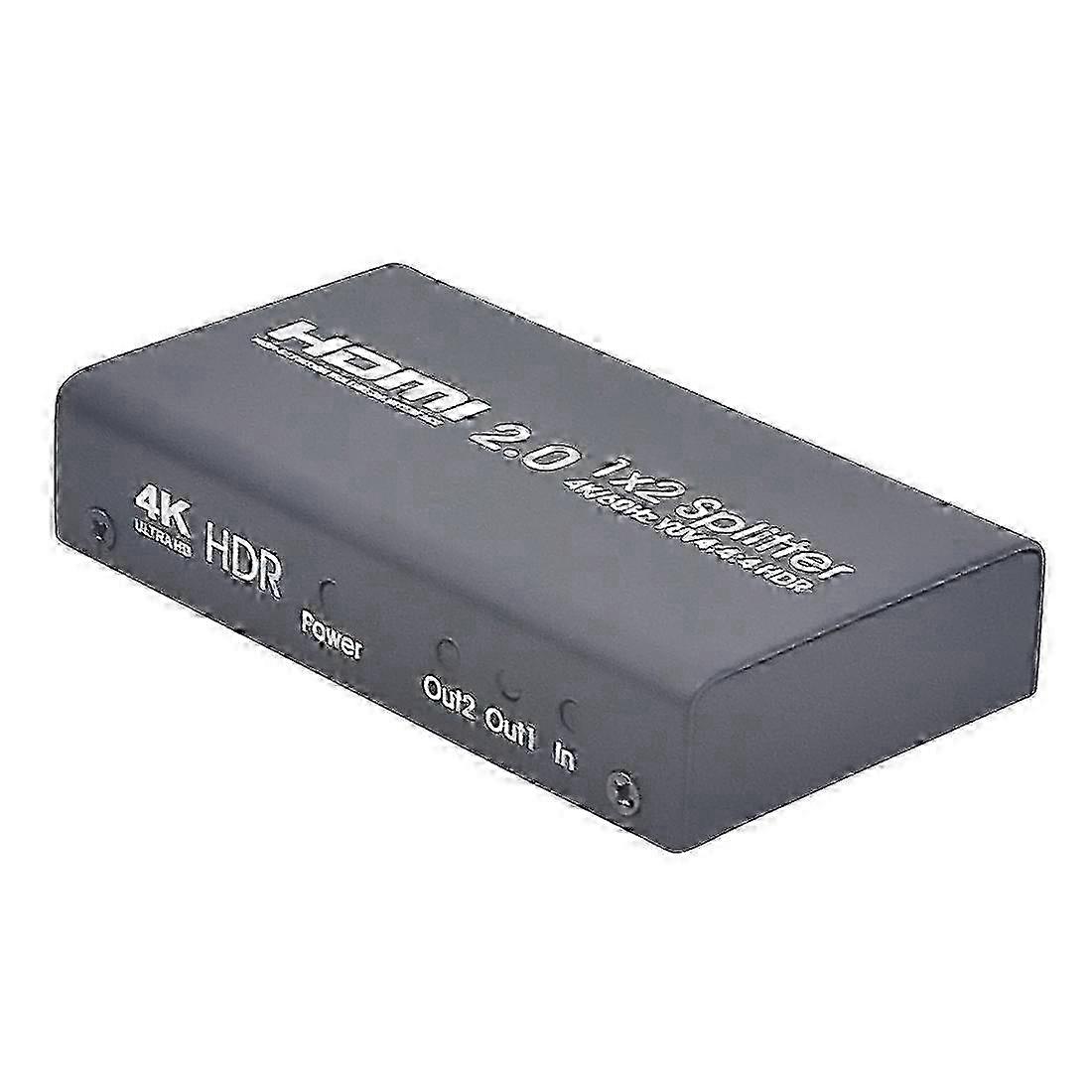 AYS-12V20 HDMI 2.0 Splitter Switch for 4K Ultra HD with 1x2 Function in Black