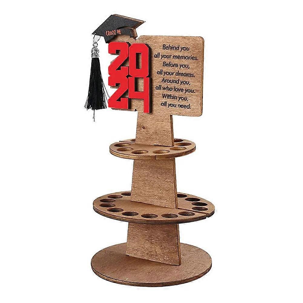 DAMIFU 2024 Graduation Holder Multiple Holes Double Layer Home Decor red