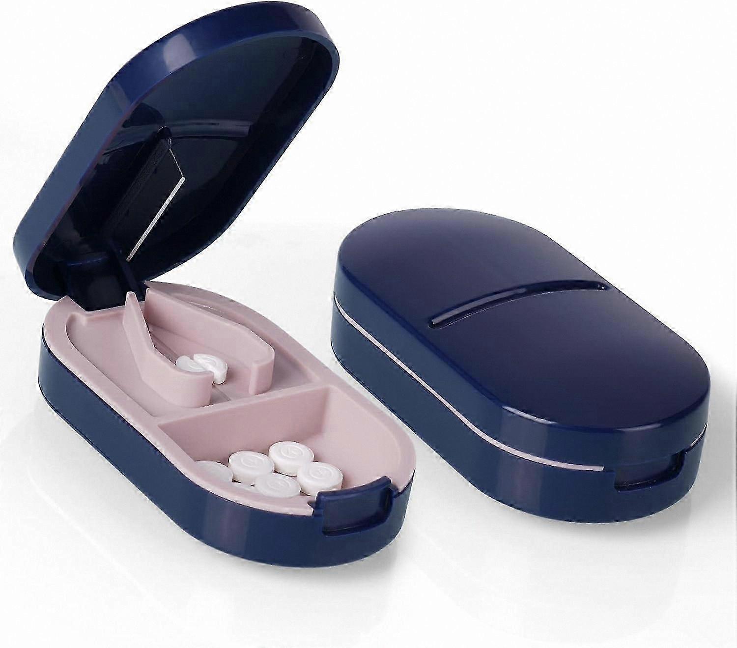 Pill Divider with Storage, Safe Cutter for Small and Large Tablets, Medicine Splitter Tool