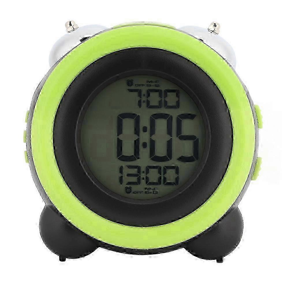 LCD Color Screen Alarm Clock with Dual Bell for Bedroom Use