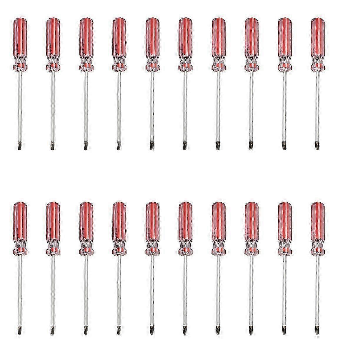 20X Plastic Handle T20 Security Torx Screwdriver Hand ToolsClear  Red SZRH