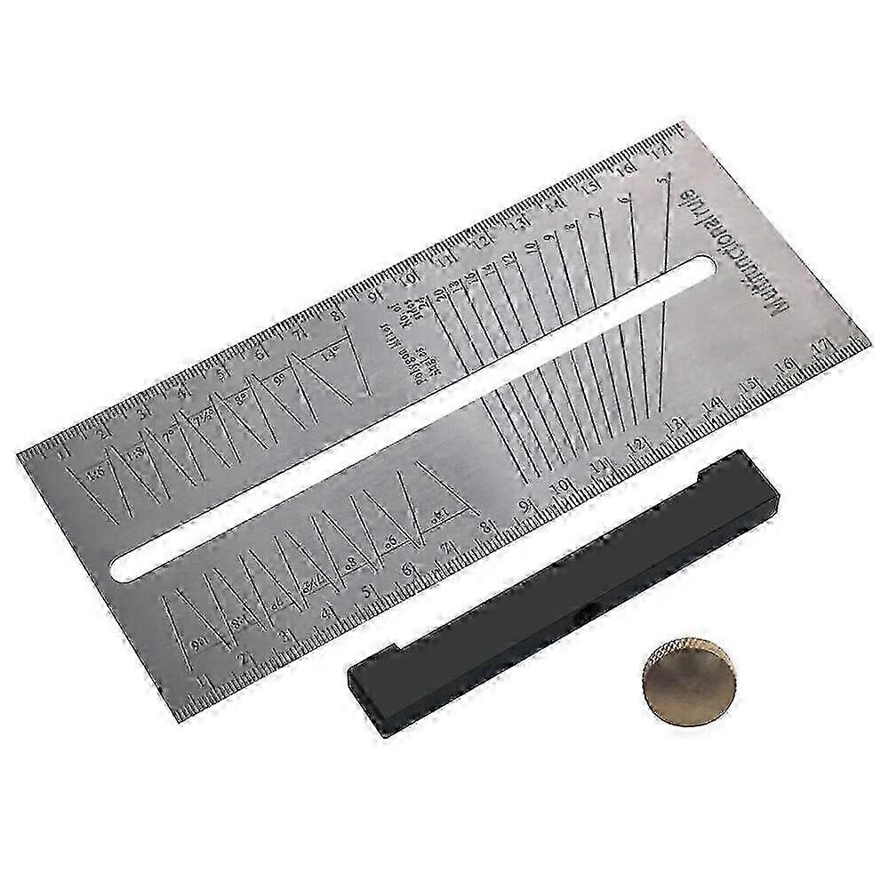 30Cm Stainless Steel Multi-function Square Ruler For Accurate Woodworking Measurements, Lightweight & Portable