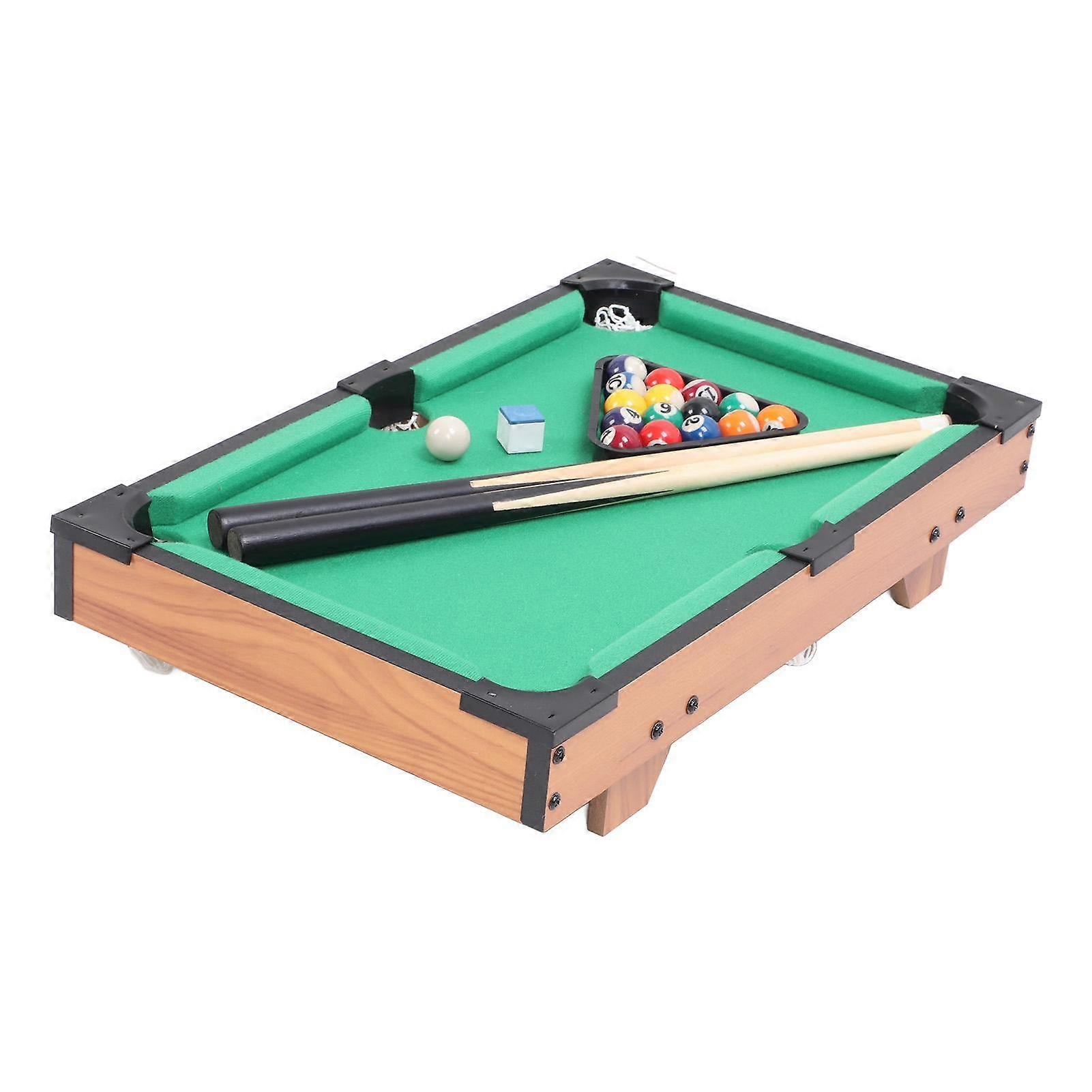 Small Pool Table Top Games Set with 16 Pool Balls 2 Cues 1 Triangle Rack 1 Chalks Tabletop Billiards Table Set for