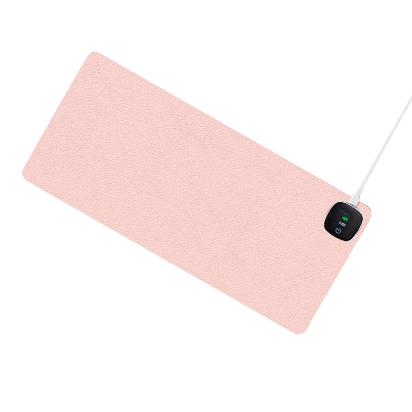 Warmed Desk Mat 60x36cm 3 Heat Configuration Impermeable Face Intelligent Clock Function Touch Panel Action  Pink