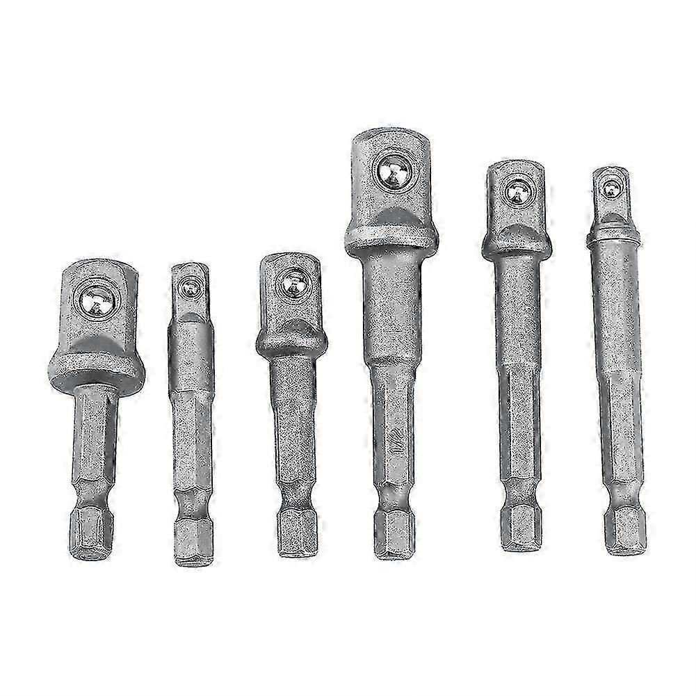 Socket Adapters 1/4in Hex Shank to 1/4" 3/8" 1/2" Impact Driver Drill Bit (#1, 6pcs/set)