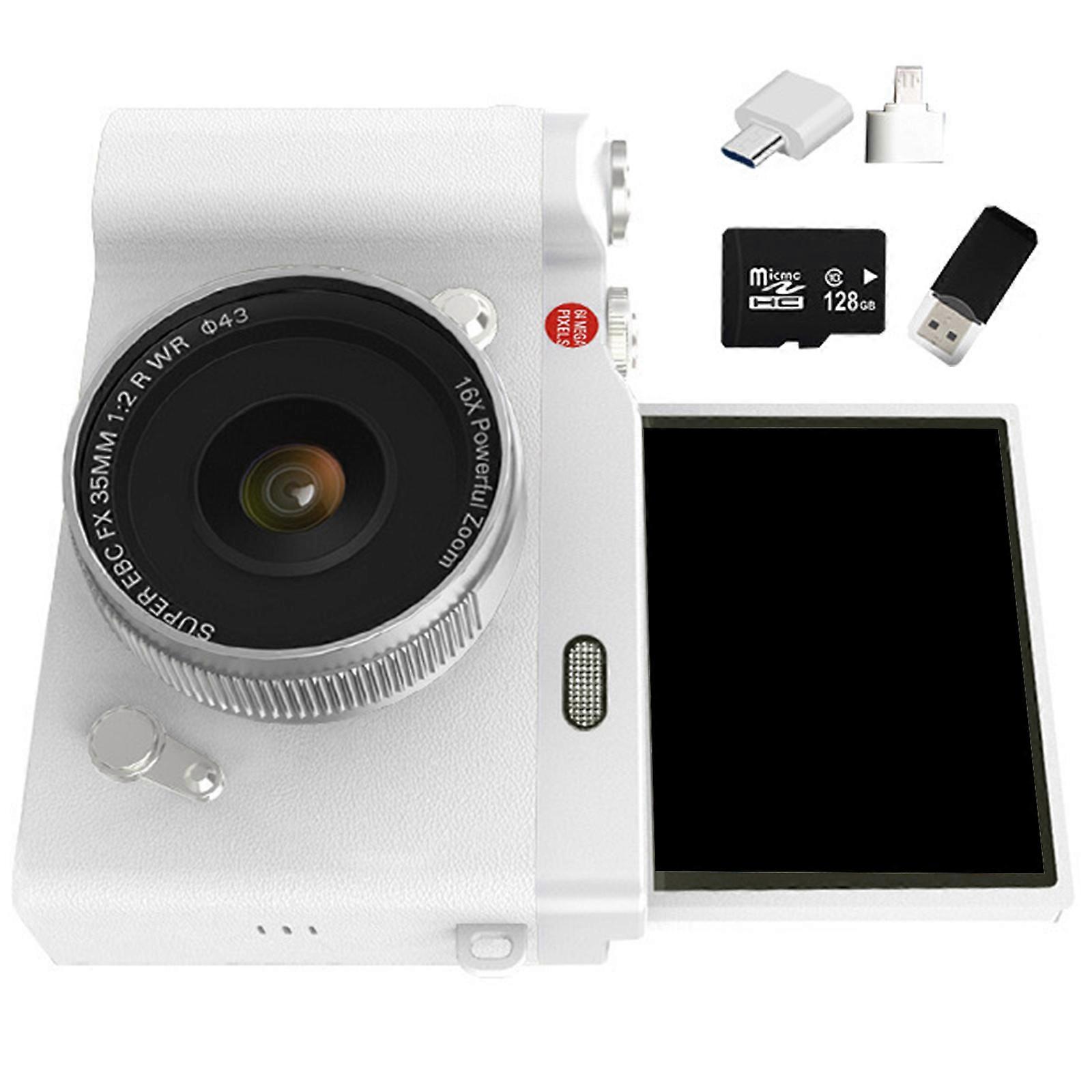 Multiple Function 64MP Photography Camera With Adapters And 3 Hour Video Recording Capacity  White