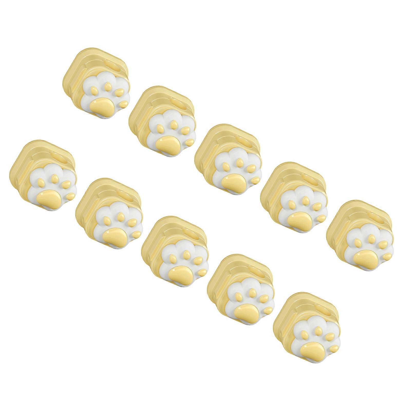 ABS Cats Themed Magnetic Cord Clip For Multiple Device Charging And nonClutter Desktop  Yellow