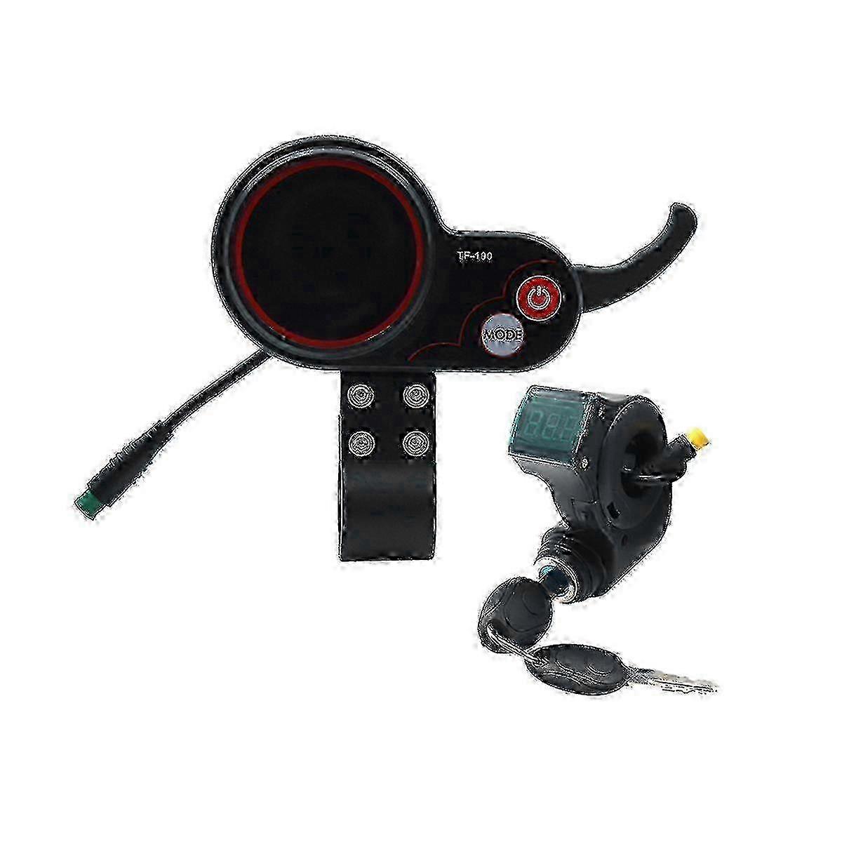 TF-100 Display Dashboard 5Pin+3PIN Ignition Lock Key Scooter Skateboard Speedometer for Electric Sc f26