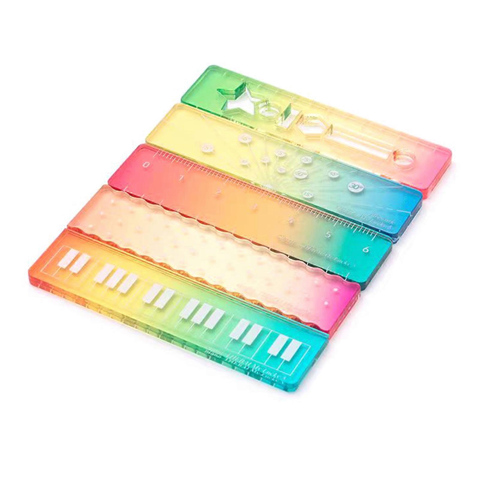 Multifunctional Miniature Scale Ruler Compacts Measuring Tool For Students Office Light Weight Measurement Instrument Multicolor