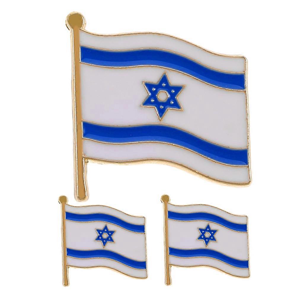 National Flag Keychain Flag Pin Rectangular Alloy Material 2.50X2.20X1.00CM Party Accessory 3Pcs