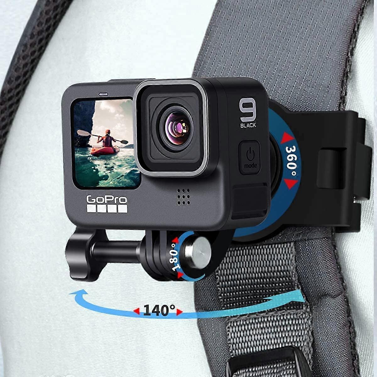 Professional GoPro Mount for Backpack Strap ,Adjustable Camera Shoulder Mount Compatible with GoPro Hero 9 8 7 6 5 4