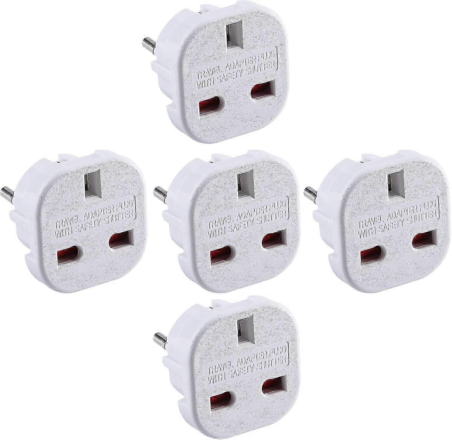 European Plug Adapter 5-Pack Compatible with Type C E F Sockets