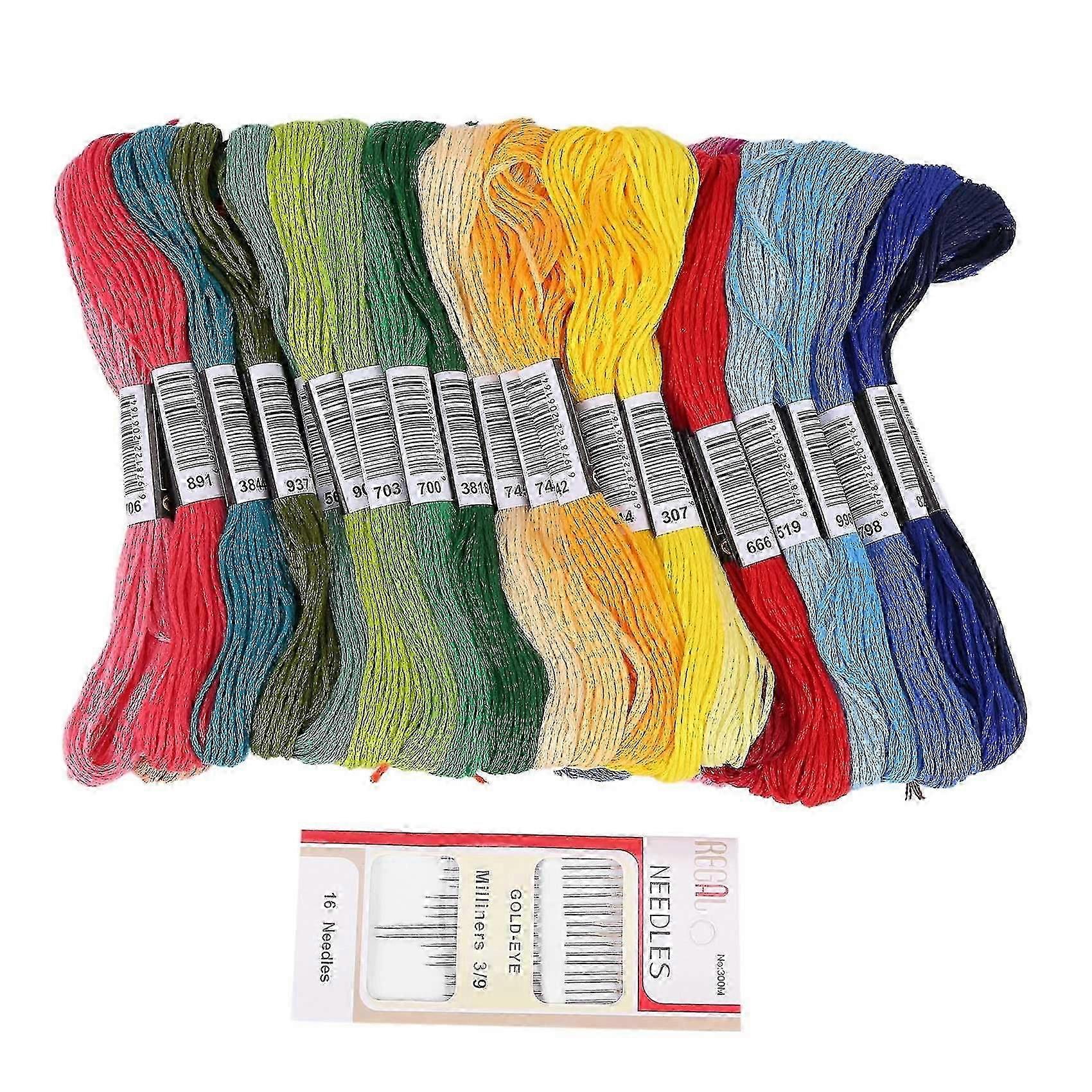 50 Skeins Broderie Floss Thread Bracelet String avec aiguilles pour bracelet d’amitié