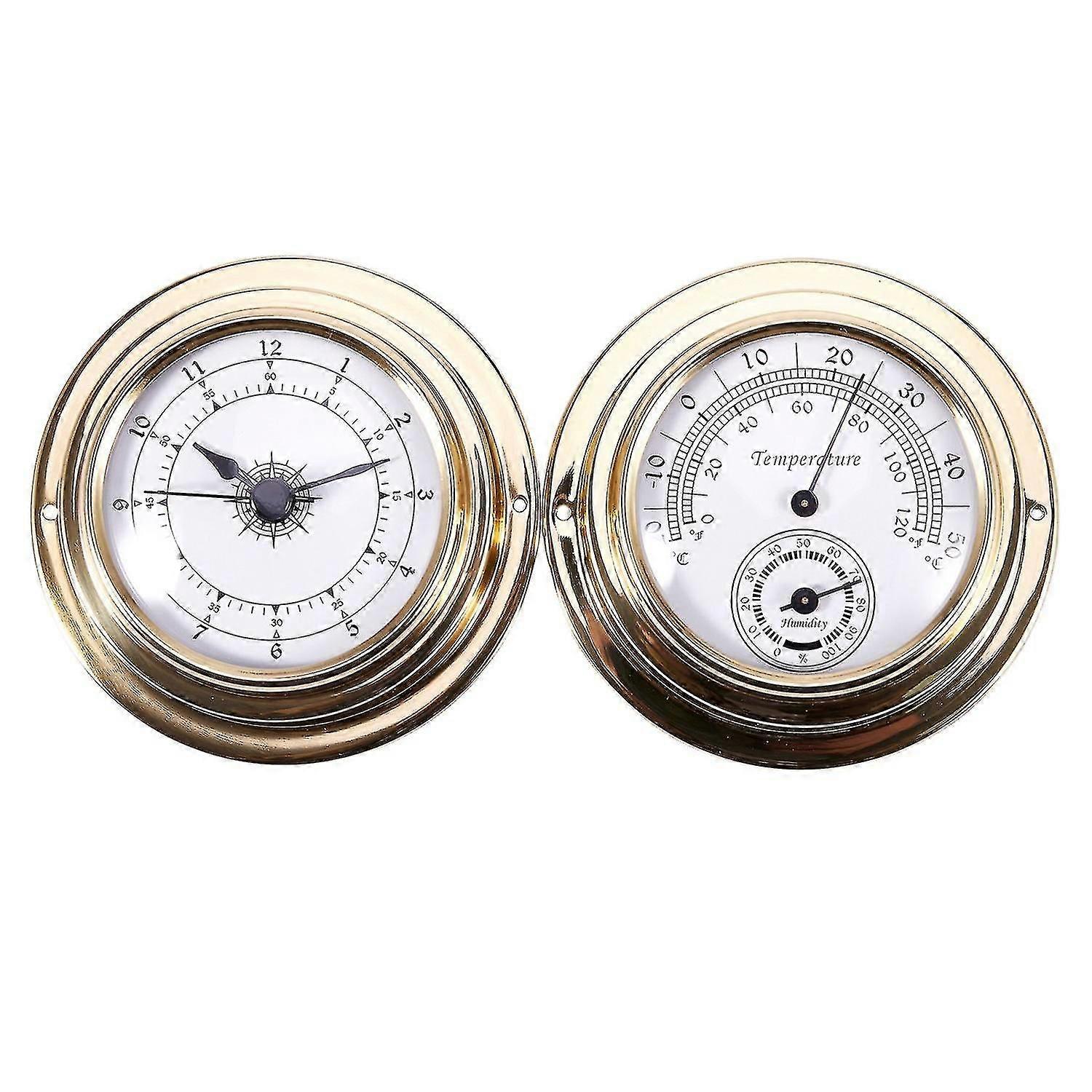 Termometer Hygrometer Barometer Klokke 2 stk. Værstasjon Måler
