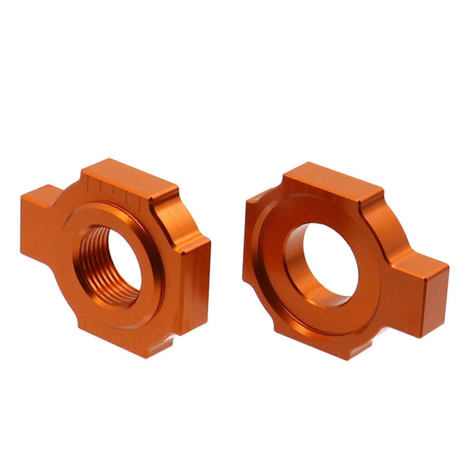 Aluminum Chain Regulator Sliders Tensioner Rear Fork Adjustment Blocks for Improved Track Riding Suspension Enhancement  Orange