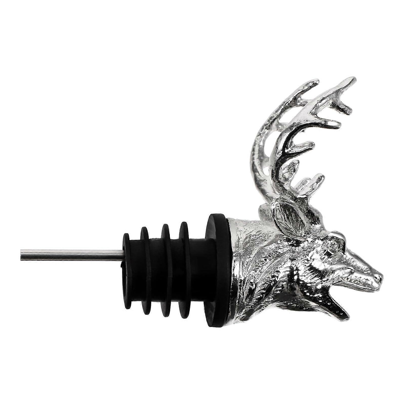 Deer Head Wine Pourer Alloy Stopper for Fast Aeration and Oxidation Prevention for Red Wine and Spirits